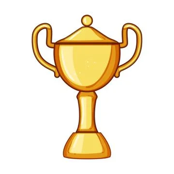 Victory gold trophy cartoon vector illustration Stock Illustration