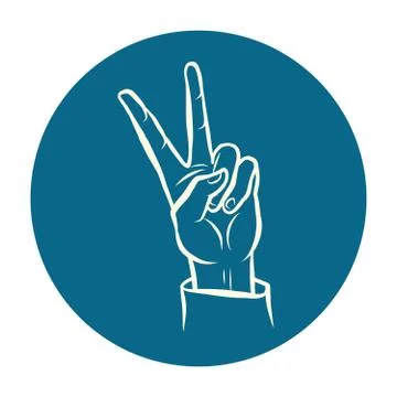 Victory hand gesture Stock Illustration