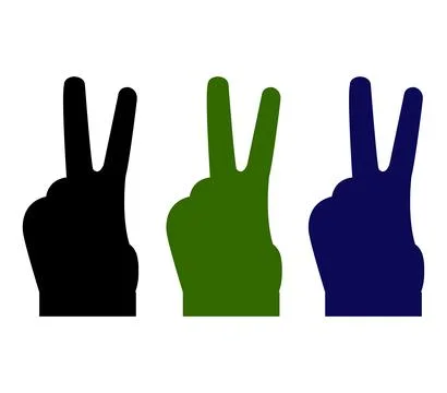 Victory hand icon illustrated in vector on white background Stock Illustration