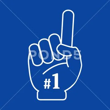 Hand number one symbol Royalty Free Vector Image