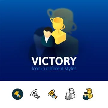 Victory icon in different style Stock Illustration