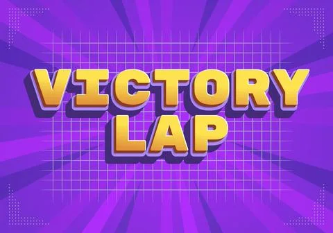 Victory lap text on purple comic background 스톡 일러스트