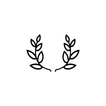 Victory Laurel Wreath Flat Vector Icon Stock Illustration