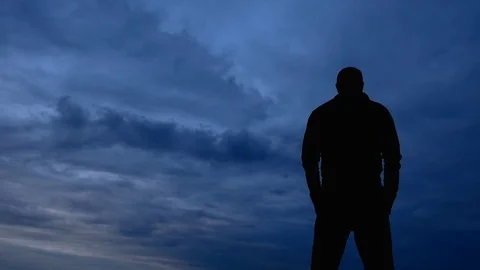 Victory man up the hands Stock Footage 76449729