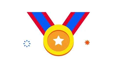 Victory Medal Ribbon Stock Footage 335637802