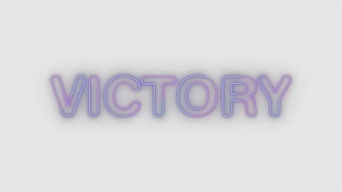 Victory neon effects, text animation on transparent background Stock Footage 303588463
