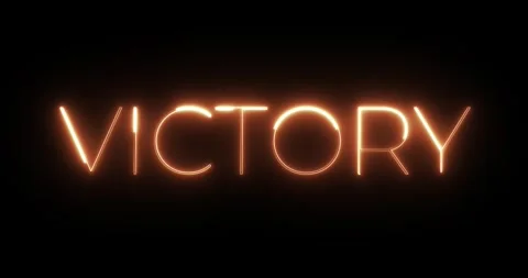 Victory neon text animation Video stock 287405541