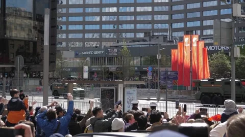Victory Parade on May 9. Video stock 240818006