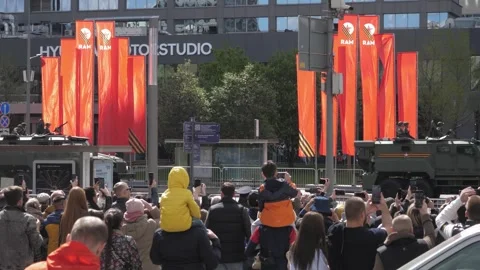 Victory Parade on May 9. Video stock 240818037