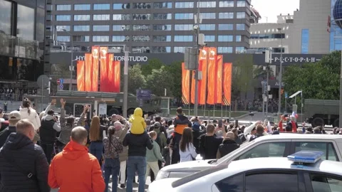 Victory Parade on May 9. Stock Footage 240818056