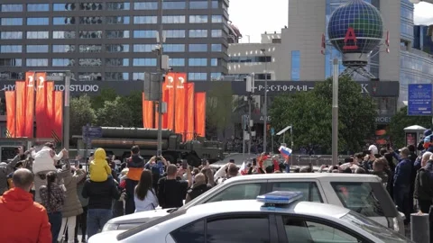 Victory Parade on May 9. Video stock 240818096