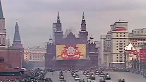 Victory Parade on Red Square in Moscow, 1985 (371) Video stock 263813448