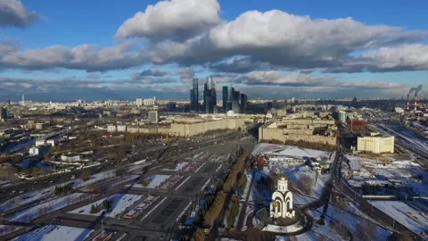 Victory Park and the center of Moscow 库存影片 230635853