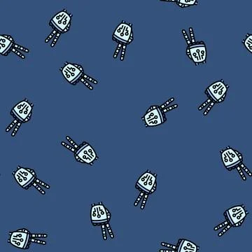 Victory robot hand gesture vector seamless pattern Illustrazione stock