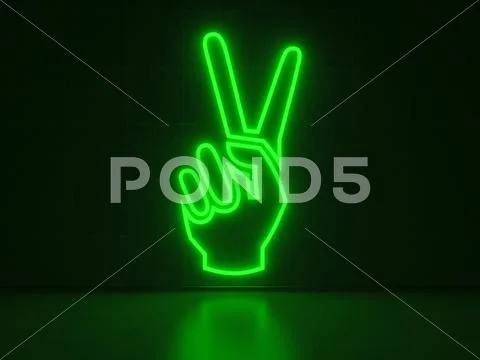 Victory - series neon signs Stock Illustration