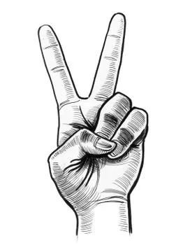 Victory sign Illustrazione stock