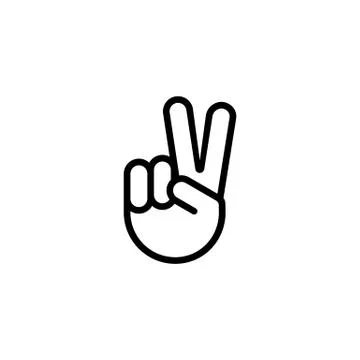 Victory sign. Two fingers up. Vector on isolated white background. EPS 10 Stock Illustration