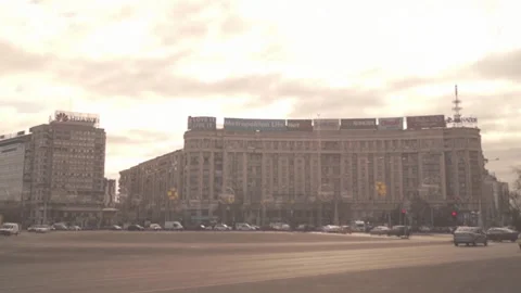 Victory Square in Bucharest, Romania Stock Footage 165796622
