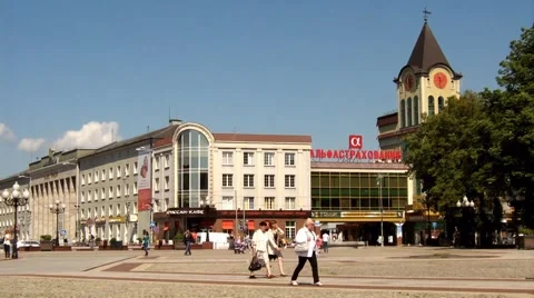 Victory square in Kaliningrad, timelapse Vidéo 48578869