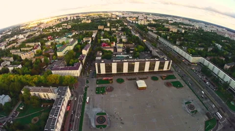 Victory square in Vitebsk, Belarus Stock Footage 58637291