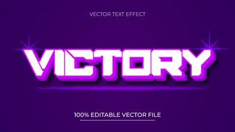 Victory Text Effect Editable Font Effect with Gaming Style Illustrazione stock