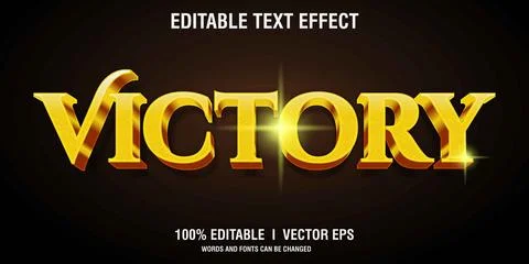 Victory vector 3d text effect with modern style design Stock Illustration