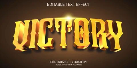Victory vector text effect with modern style design Stock Illustration