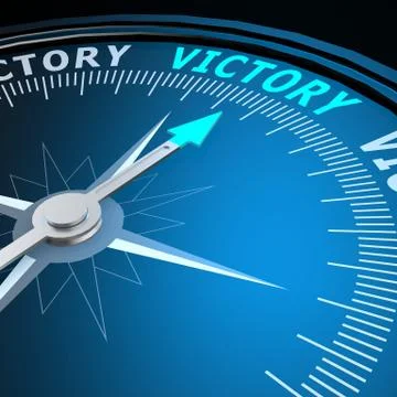 Victory word on compass Stock-Illustration