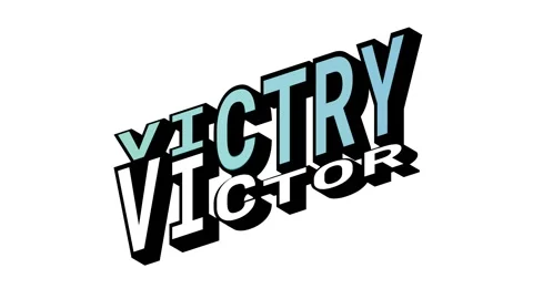 VICTRY vs VICTOR, 3D Text Animation in Isometric View with Opposite Word Motion Stock Footage 314264187