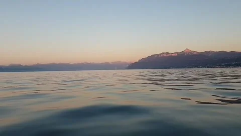 VID sunset on the lake Stockbeeldmateriaal 229611990