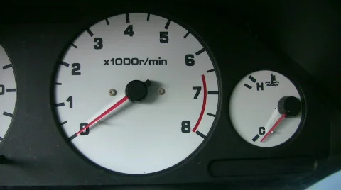 Vid006 car starting dash lights Stock Footage