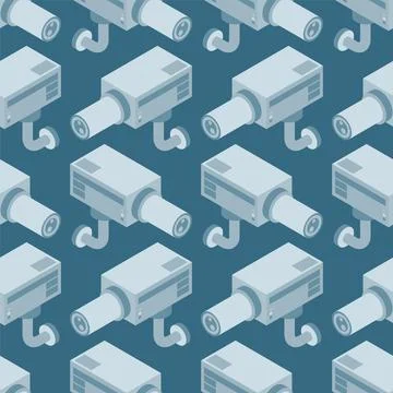 Videcam pattern seamless. Security camera background. Vector texture Stockillustratie