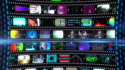 Videlalbum of many animations in artificial intelligence and robotics theme  Stock Footage 270054591