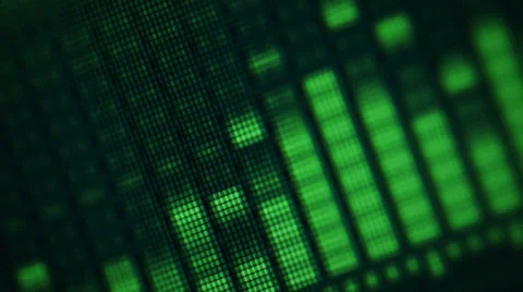 Video 1920x1080 - green equalizer on the electronic screen Stockbeeldmateriaal 30480362