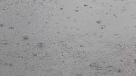 Video 1920x1080 - Heavy rain drops falling on the lake water surface Stock Footage 46874103