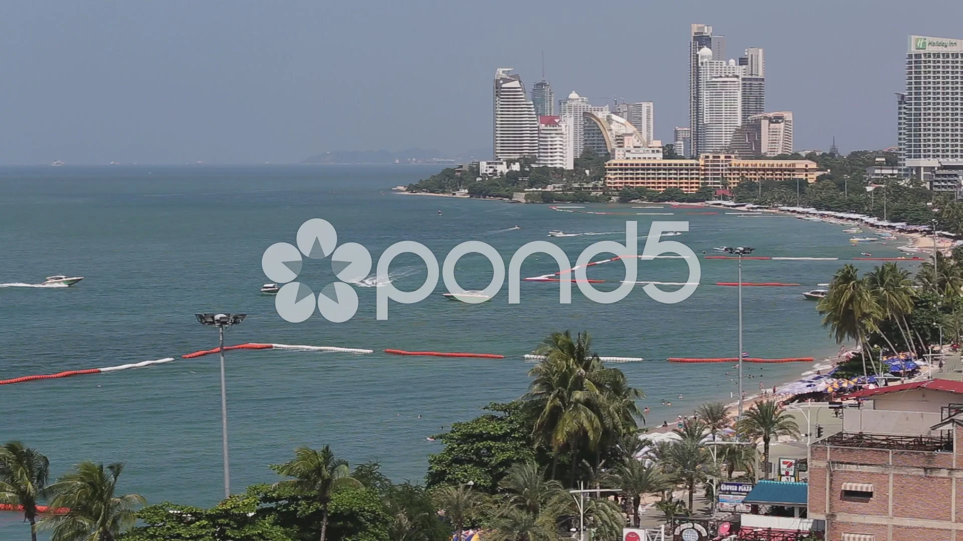 Video 1920x1080 View of the beach and sea at Pattaya, Thailand