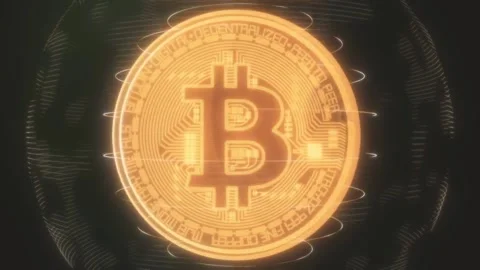 Video-A 3D animation showcasing a virtual currency symbol against a backdrop Stock Footage 293002702