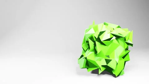 Video of 3d crumpled cube rotating in white light studio. Dynamic abstract Stock Footage 265352546