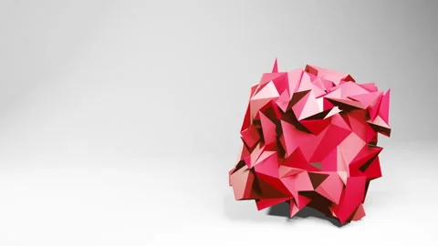 Video of 3d crumpled cube rotating in white light studio. Dynamic abstract Stock Footage 265734337
