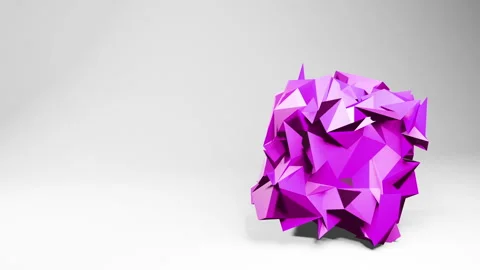 Video of 3d crumpled cube rotating in white light studio. Dynamic abstract Stock Footage 265734345