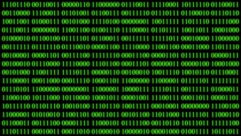 Video 4K Binary encoding green light glowing with digits background screen. Stock Footage 128953582