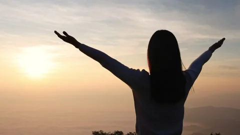 Video 4k of Human hands open palm up worship. Eucharist Therapy Bless God H.. Stock Footage 336934224
