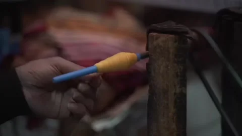 Video about handwork in yarn processing Stock Footage 236322081