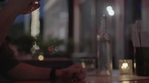 Video about a man drinking a cocktail in a bar in Miami, USA Stock Footage 282907504
