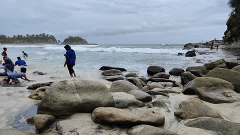 Video about the wave on Klayar Beach in Pacitan East Java Indonesia Stock Footage 234185748