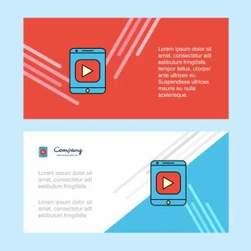 Video abstract corporate business banner template, horizontal advertising bus Stock Illustration