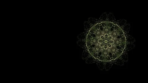 Video of abstract green kaleidoscope pattern widening and narrowing in Stock Footage 121805927