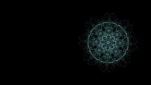 Video of abstract kaleidoscope pattern widening and narrowing in repetition over Stock Footage 121795597