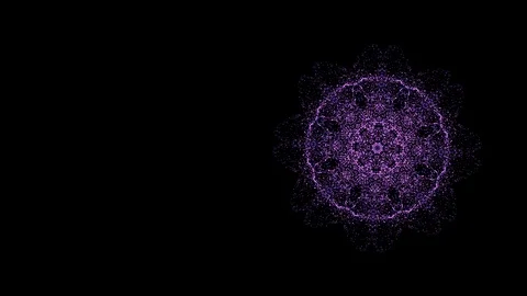 Video of abstract purple, kaleidoscope pattern widening and narrowing in Stock Footage 121811031