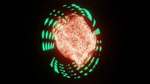 Video of abstract sci-fi energy object particles and neon light movement. Stock Footage 166610338